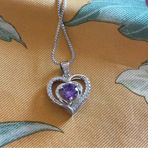 Hollow Heart 925 Sterling Silver Pendant with Necklace